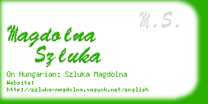 magdolna szluka business card